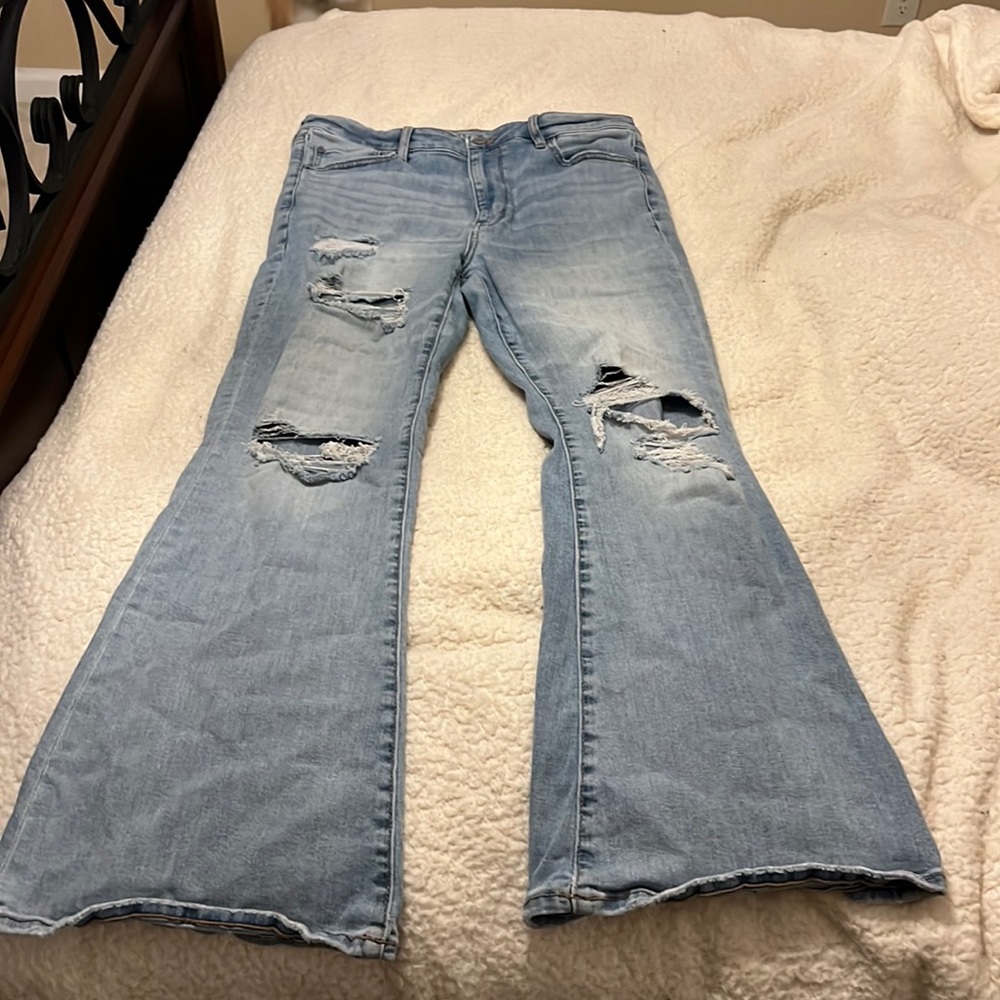 American Eagle super high rise flare Jean